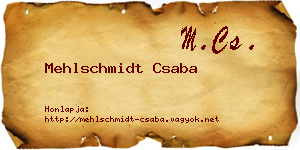 Mehlschmidt Csaba névjegykártya