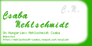 csaba mehlschmidt business card